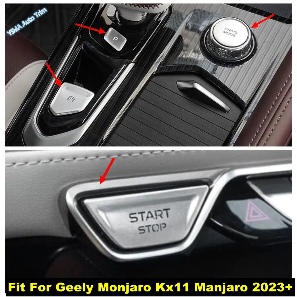 

Auto Center Control Gear Shift Start Stop Button Sequins Sticker Cover Trim Accessories For Geely Monjaro Kx11 Manjaro 2023 2024