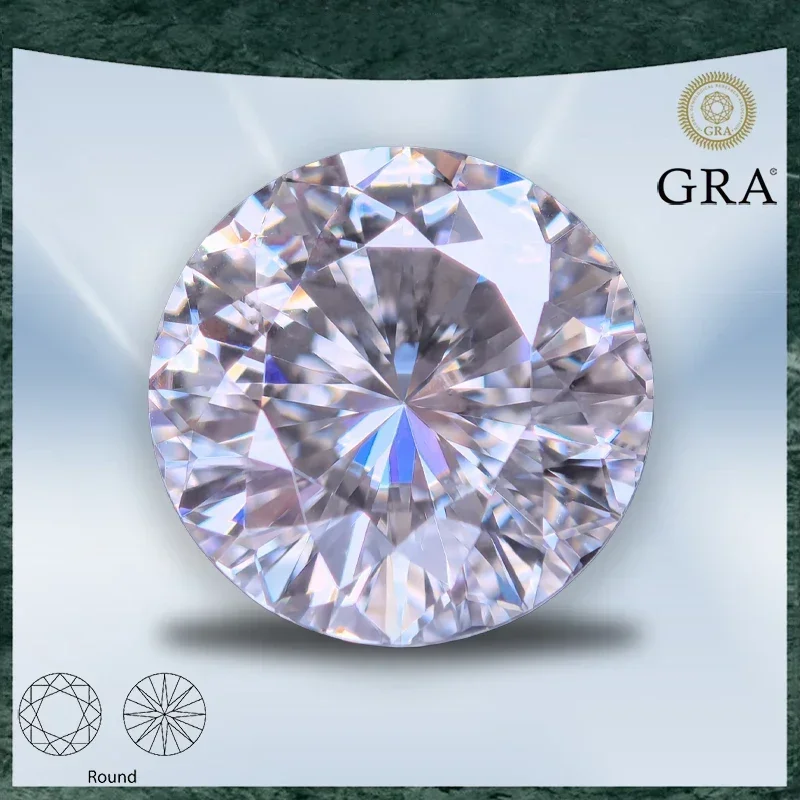 Pierre de Moissanite de Forme Ronde, enquêter de Flamme Bleue Coloré VVl's avec Certificat GRA, Breloques en Pierres Précieuses, Perles, Bijoux, Matériaux de Direction