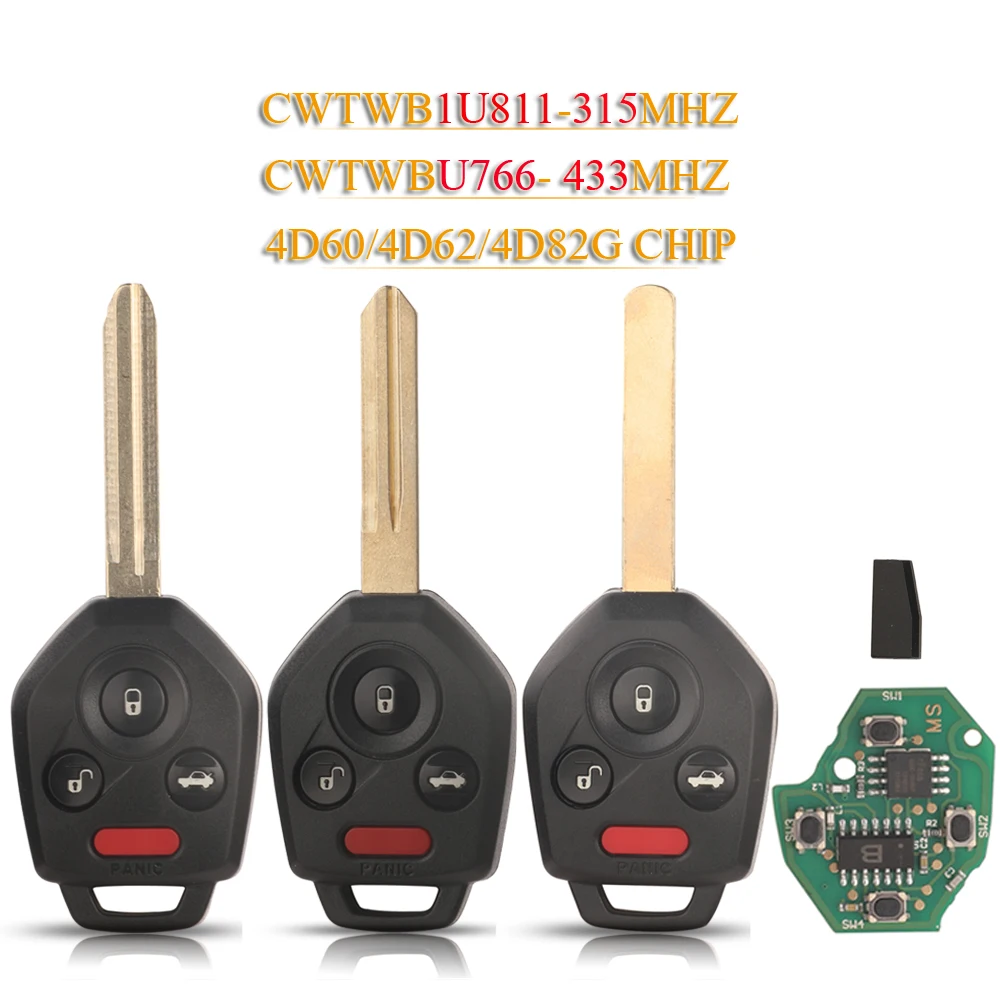 

jingyuqin CWTWB1U811 CWTWBU76 Remote Car Key Fob 315/433Mhz 4D60 4D62 4D82G For Subaru Outback Legacy Forester Impreza Tribeca