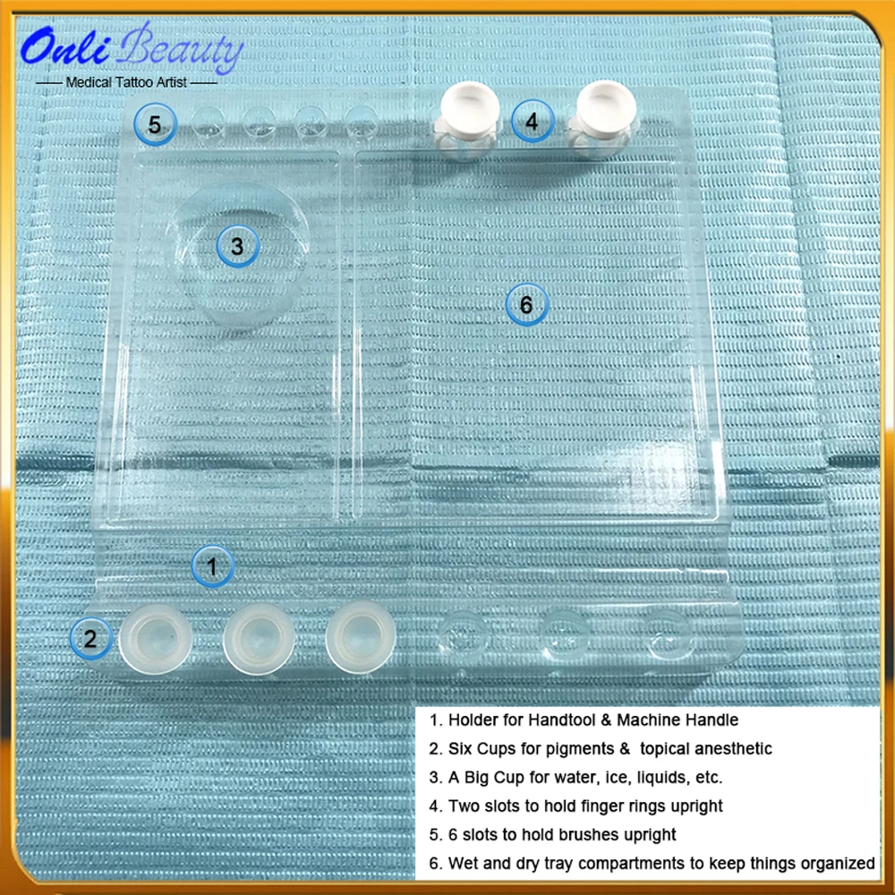 10pcs Sterilized Disposable Plastic Tray for Permanent Makeup & Microblading