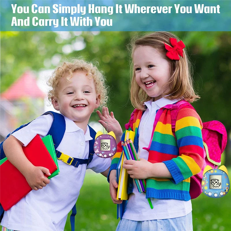 WOWFU-Retro Konsola do gier z wirtualnym zwierzakiem, przenośna konsola do gier, elektroniczny cyfrowy zwierzak dla dzieci