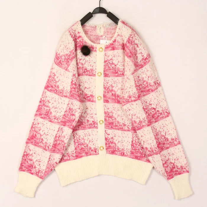 

Vintage Sweet Ethnic Sle Hooked Wool Sweater Overhead Coat Japanese Harajuku Wind Long Sve round Ne Warmth Autumn Winter