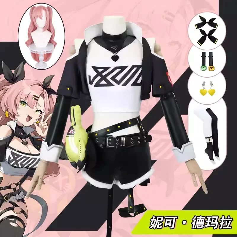 

Zenless Zone Zero Nicole Demara Game Cosplay Costume Pink Wig Halloween Cute Girl Women New Year Party Cosplay Shorts Sexy Suit