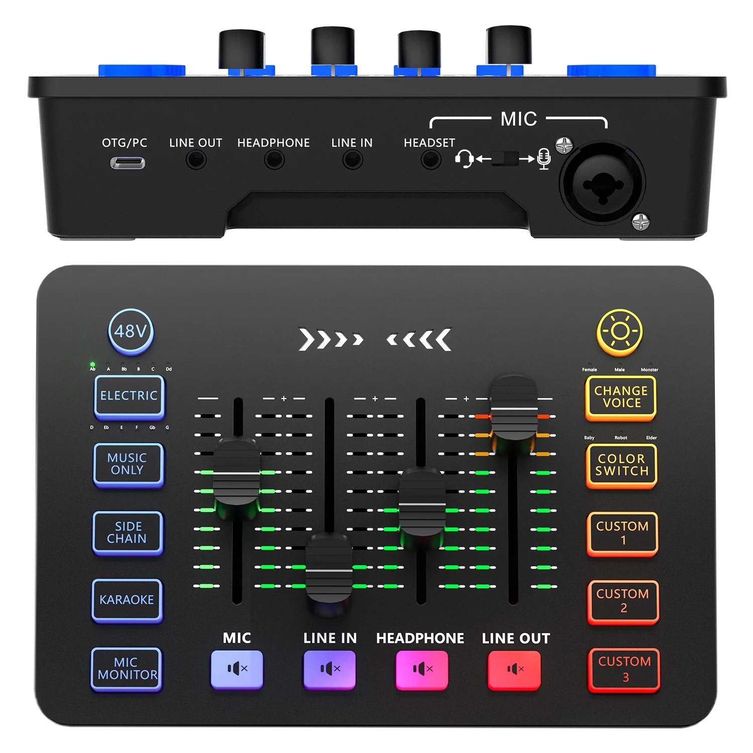 Vlog Live Streaming USB Audio Interface for Gamer XLR Microphone Gaming Sound Cards DJ controller Digital Audio Console Mixer