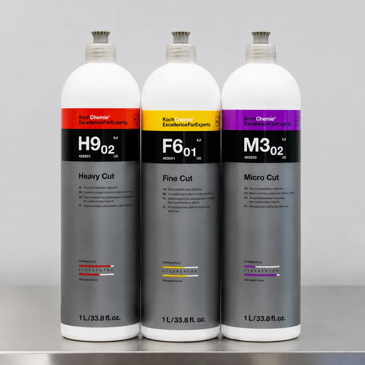 CAR  Compound Polish Combo 1Liter | Heavy Fine Micro Cut | 3 Bottles