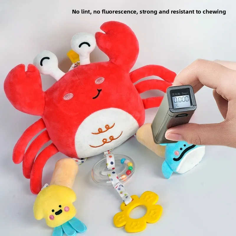 Beruhigender Spielzeuganhänger für Babys, Tierbild, Kordelzug, Rassel, beruhigendes Kinderspielzeug