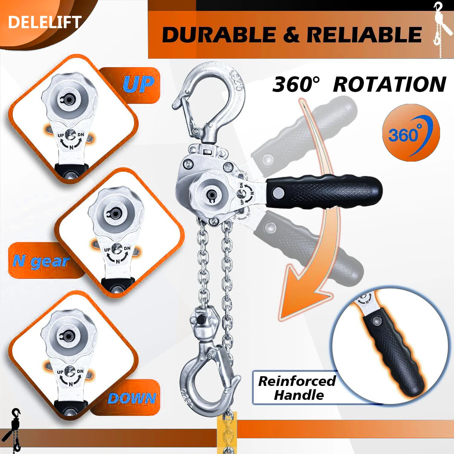 0.25 Ton 3 Meter G80 Chain Lever Block Hoist Lifting Machine Manual Chain Hoist