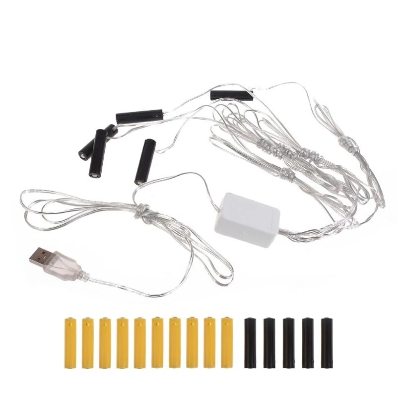 1/3/5/10/10-In-1 USB AAA Batery Battery Eliminadores con conductores para luces árboles Navidad, decoraciones LED