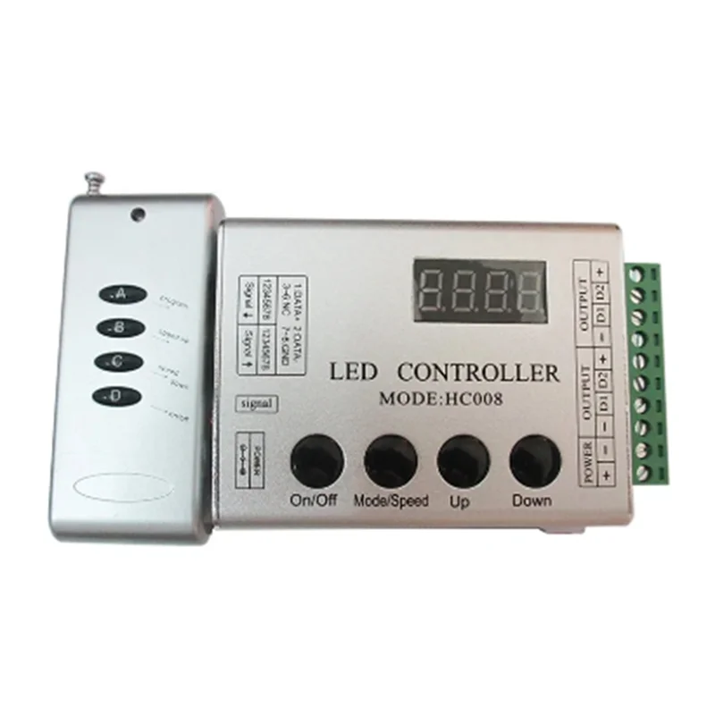 Y42A-HC008 Programmable LED Controller 133 Effect Mode RF Control 2048 LED Pixel For WS2811 WS2812 RGB LED Strip Light Tape