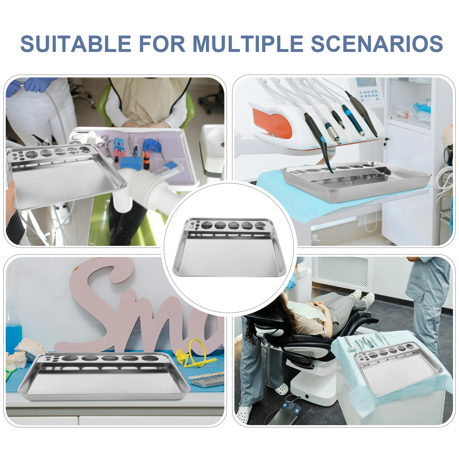 

Stainless Steel Treatment Tray Rectangular Medical Dressing Change Pills Large Size 304 Grade Hospital Use Storage Container