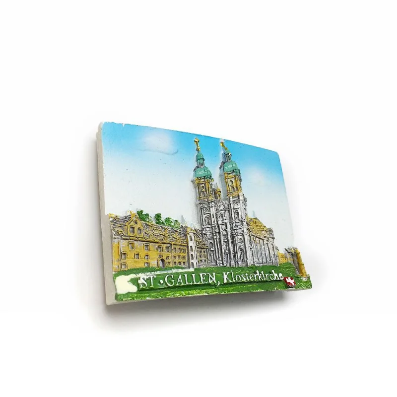 مقلد السويسري سانت غالين الدير الكنيسة المغناطيسي مغناطيس الثلاجة تذكارية سياحية ديكور المنزل #3