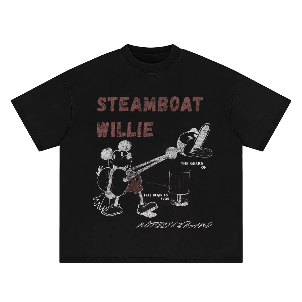 

2025 Autumn New Disney Mickey Mouse Retro Cartoon Print T-shirt Men's Women's Casual Teen Children's Short-sleeved Pure Cotton