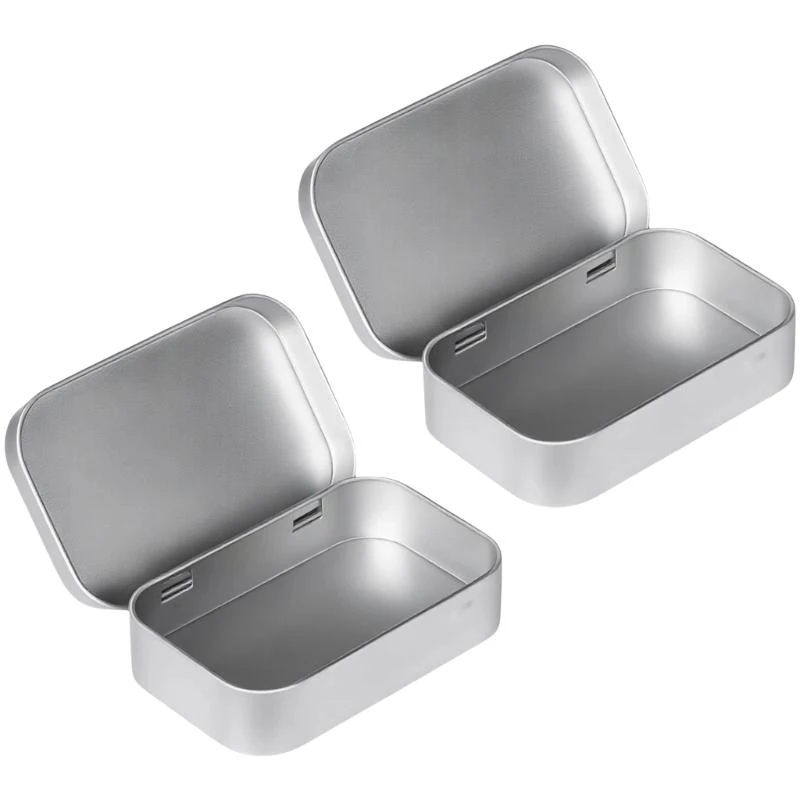 F68E Retro Styles Hingeds Tin Containers Space Saving Household Office Organization