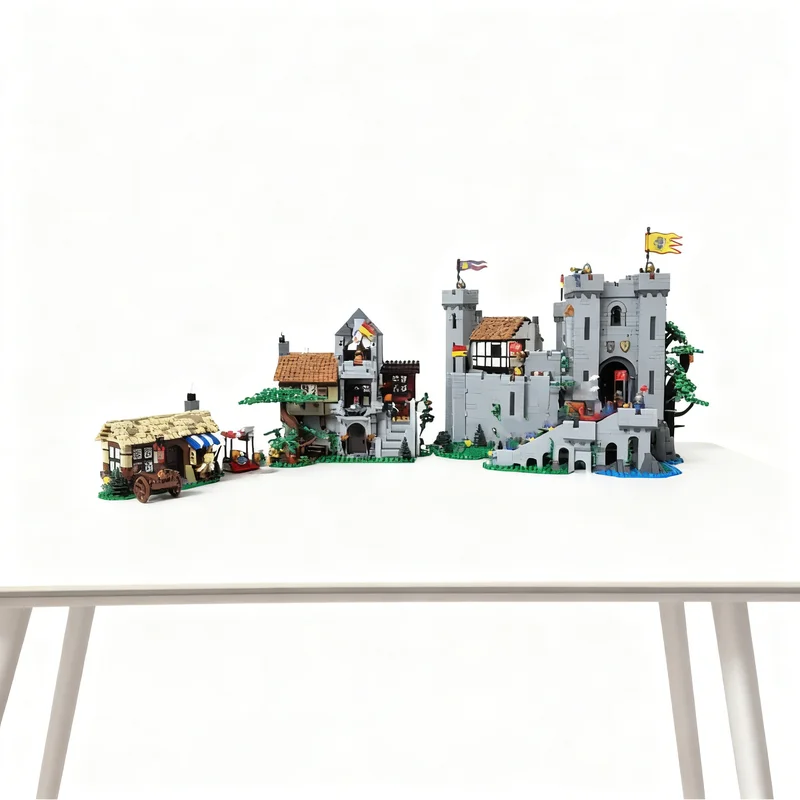 ตัวต่อ MOC 2371 ชิ้น ชุดสร้างปราสาทแบบอื่นของ The Manor Baron รุ่น Lion Knights ของเล่นตัวต่อแบบประกอบเอง ของขวัญคริสต์มาส ของเล่นสถาปัตยกรรม ไอเดีย DIY