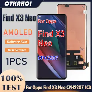 Bilashmart 6.55 inch AMOLED/TFT LCD Oppo Find X3 Neo LCD CPH2207 Display Touch Screen Digitizer Assembly Replacement