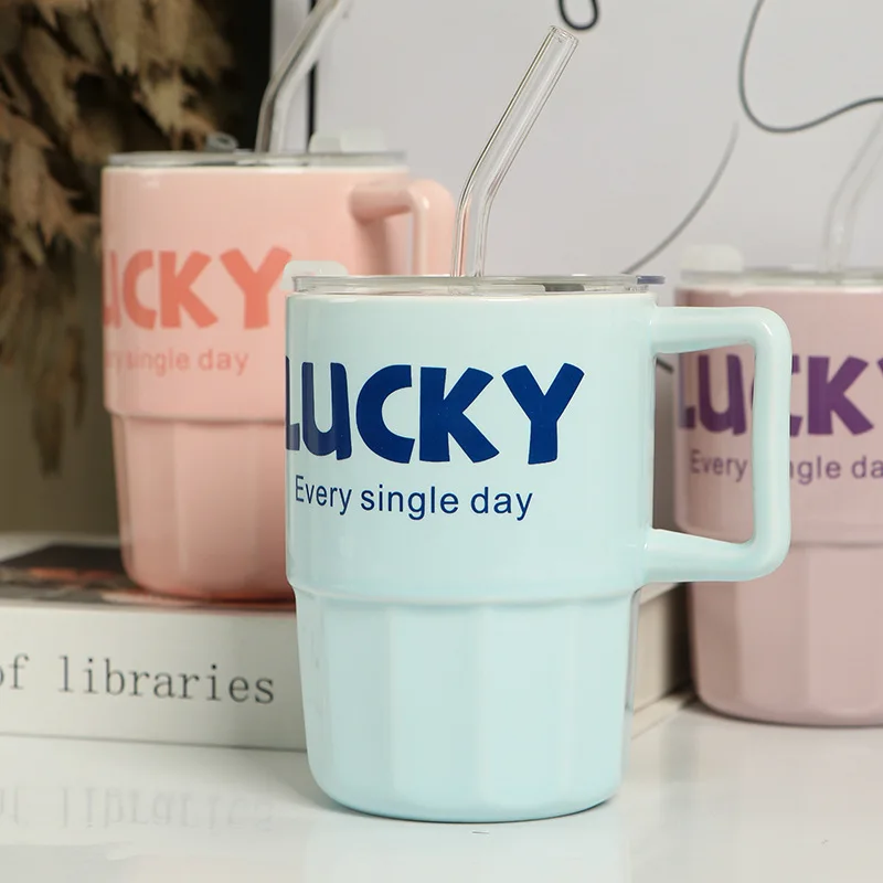 Ceramic mug Lucky Ceramic Cup suitable for coffee, tea, juice, milk, and water