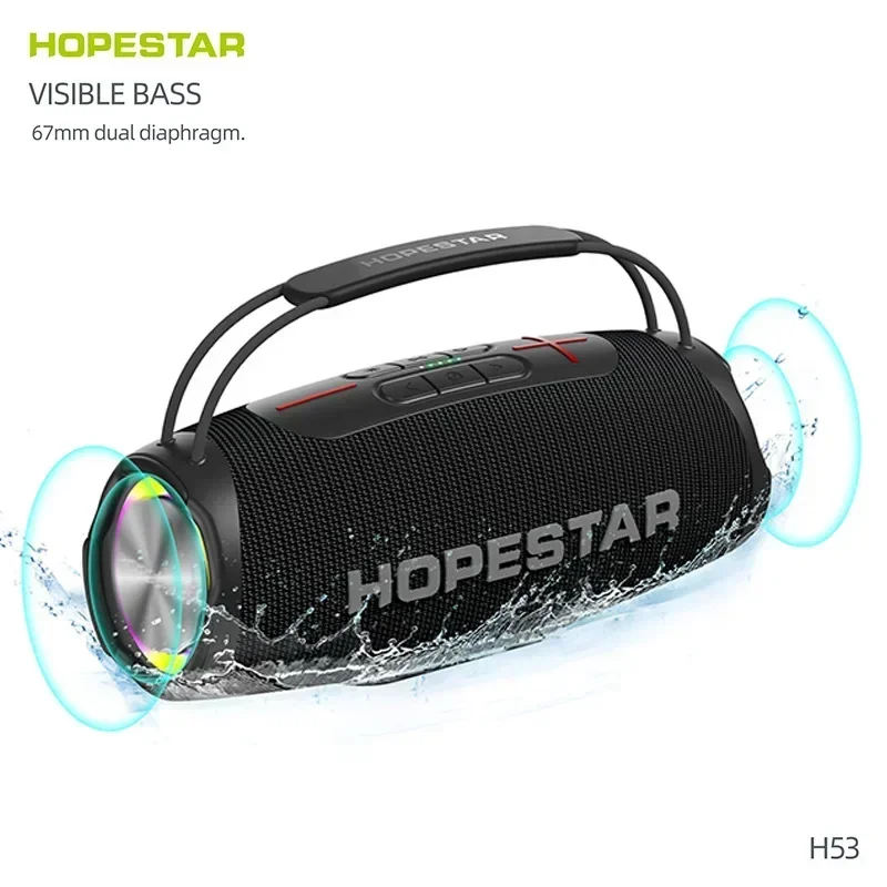 H53 High Power 35W Portable Bluetooth Speaker Powerful Wireless Subwoofer TWS Bass Sound System 5200mAh Battery Boombox