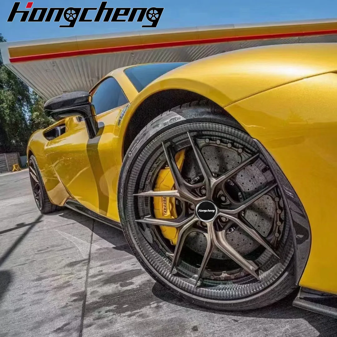 New model of 26 Forged Two-Piece 16-24 Inch Aluminum Alloy Wheels Rims with Brush Finish 5x112 HX-101 Wheel  for  for 911