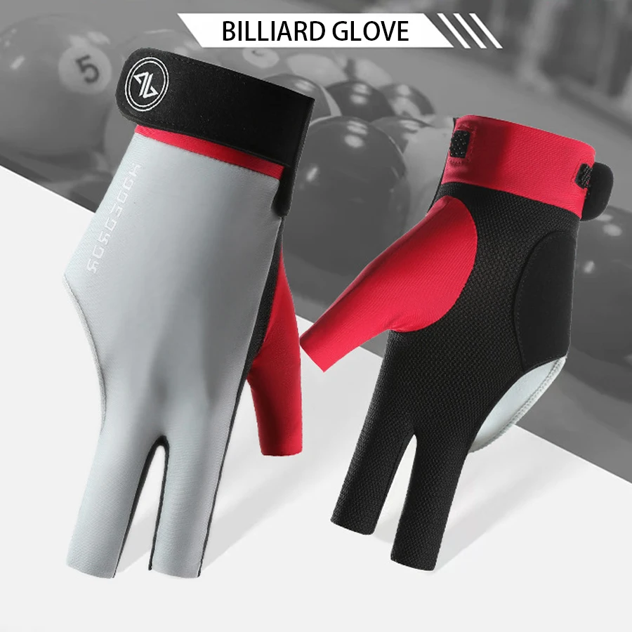 Snooker Professional Lightweight, Breathable, Anti-Slip Single Gloves with Three-Finger Cut for Pool Tables