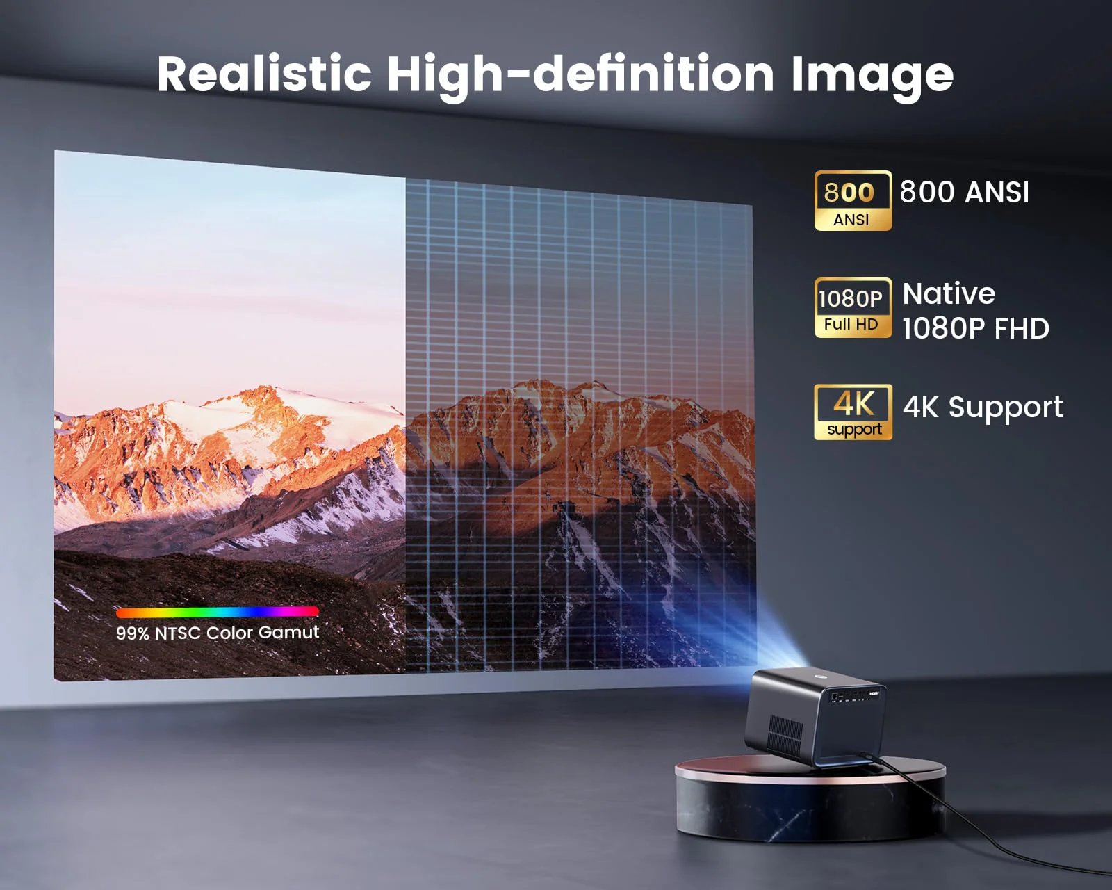WIMIUS 4K プロジェクター 30000ルーメン ホームシアター