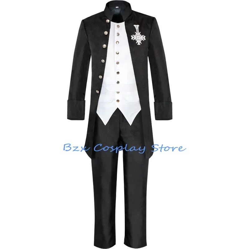 Ghost B.C Costume Anime Papa Emeritus Cosplay Costume Black uniform Suit Halloween Party Roleplay clothing for MEN