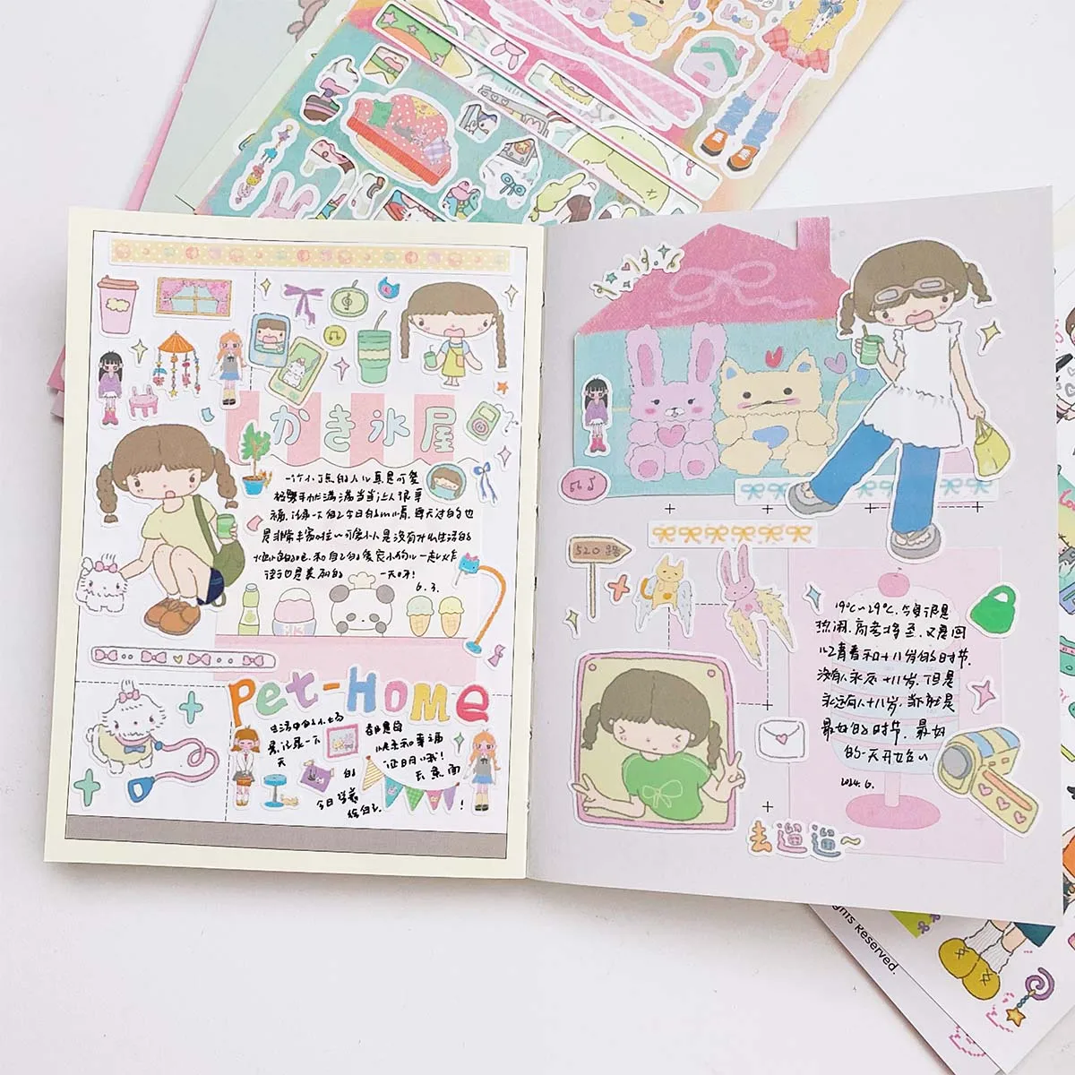 Scrapbook Stationery Character Sticker Korean Graffiti Girl Deco Sticker Set DIY Material Arts Crafts Album Journal Planner