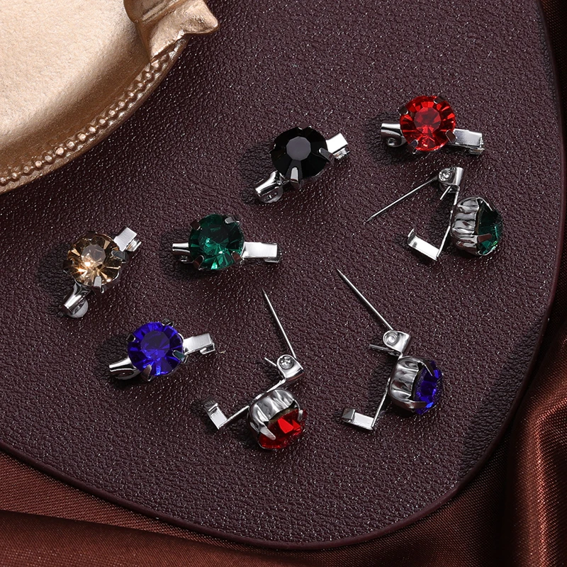 12Pcs/Set Rhinestone Muslim Hijab Scarf Fashion Women Safey Brooch Jewelry Islamic Multicolor Headscarf Shawl Ethnic Accessories