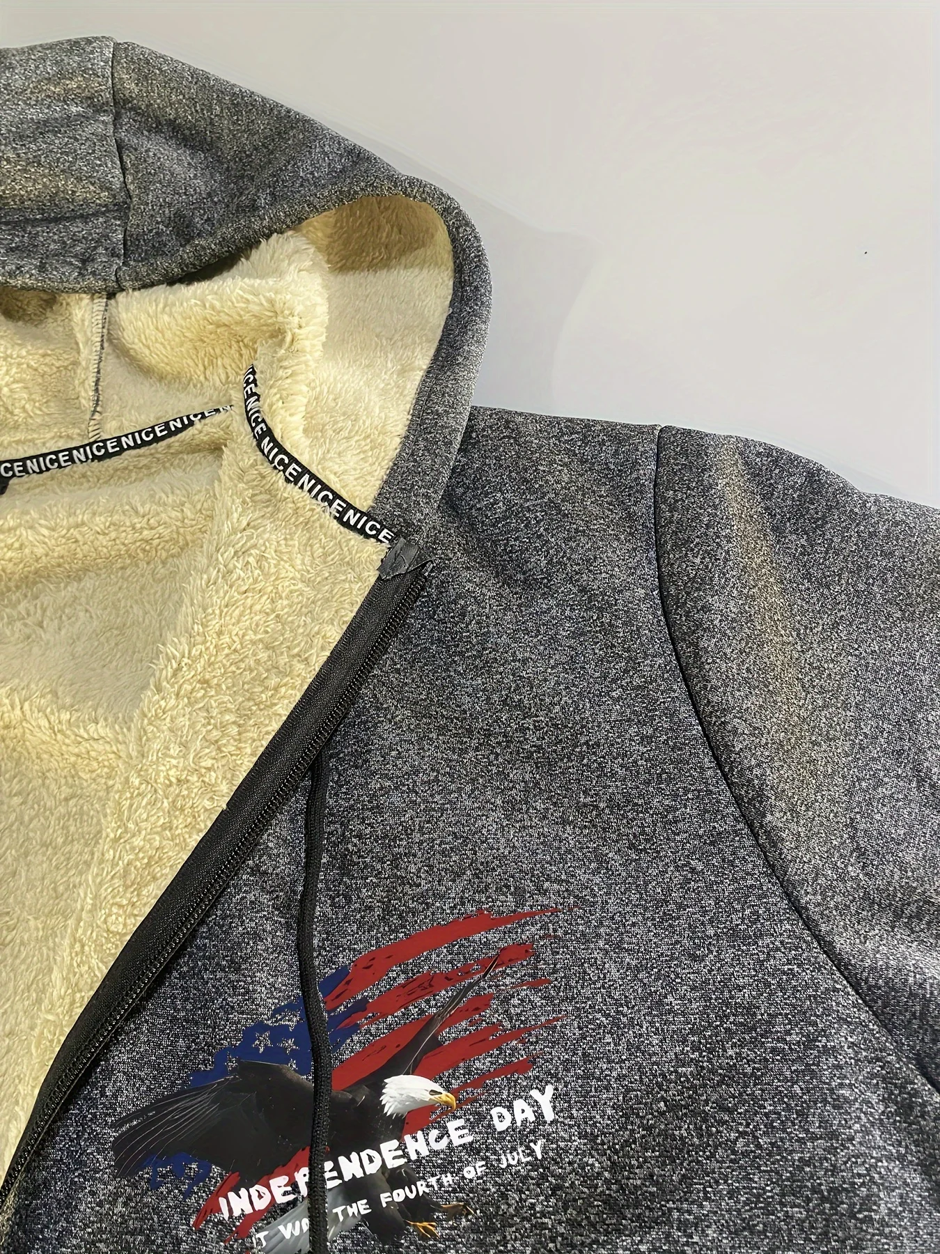 سترة صوف كاجوال بغطاء للرأس للرجال - قماش محبوك من البوليستر بنسبة 100% مع امتداد طفيف وسحاب للإغلاق وسويت شيرت بقلنسوة للخريف #5