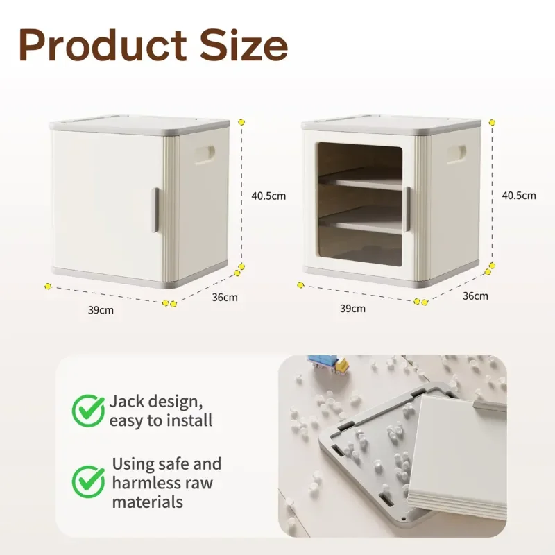 Liyou family transparent plastic storage cabinet modern multi-functional environmental protection safe and durable 4-layer