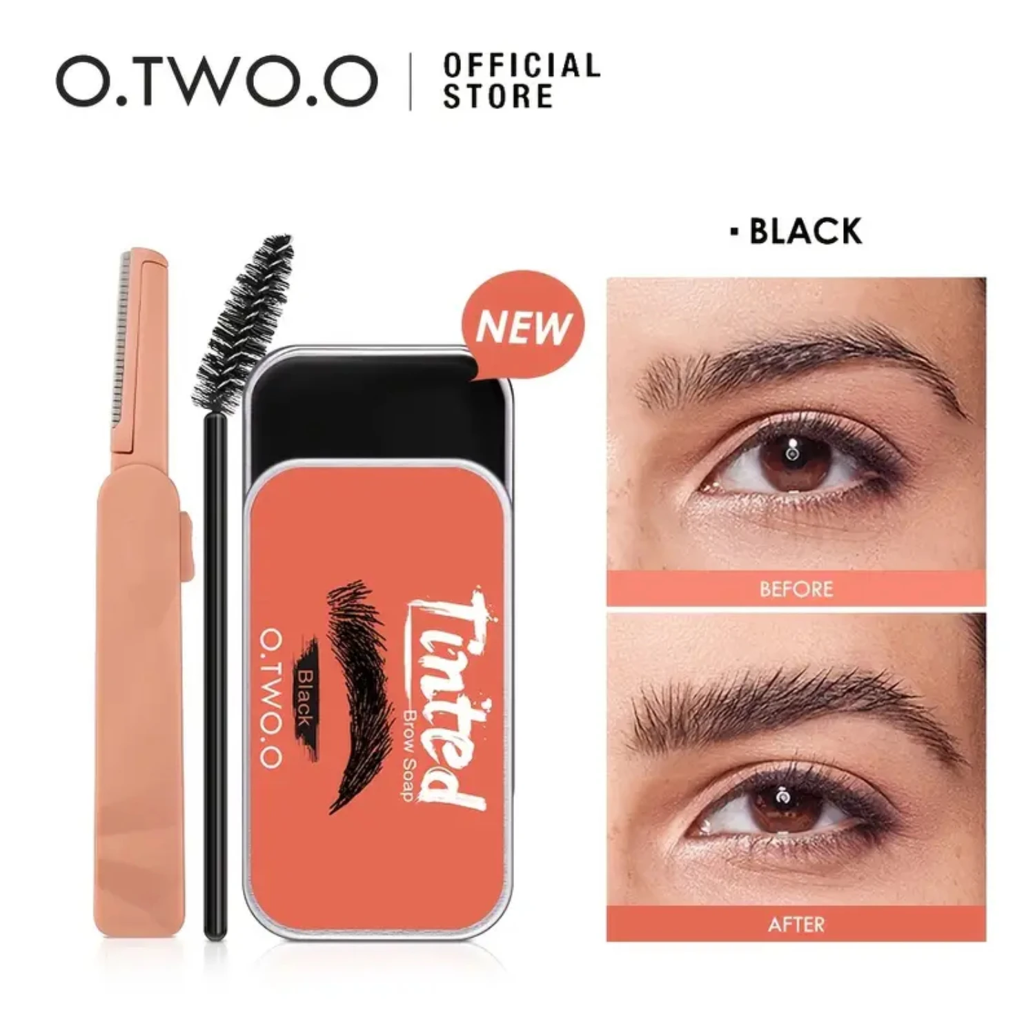 O.TWO.O Eyebrow Styling Soap 3 Color Balck Brown Light Brown Eye Brow Gel Styling Brow Soap