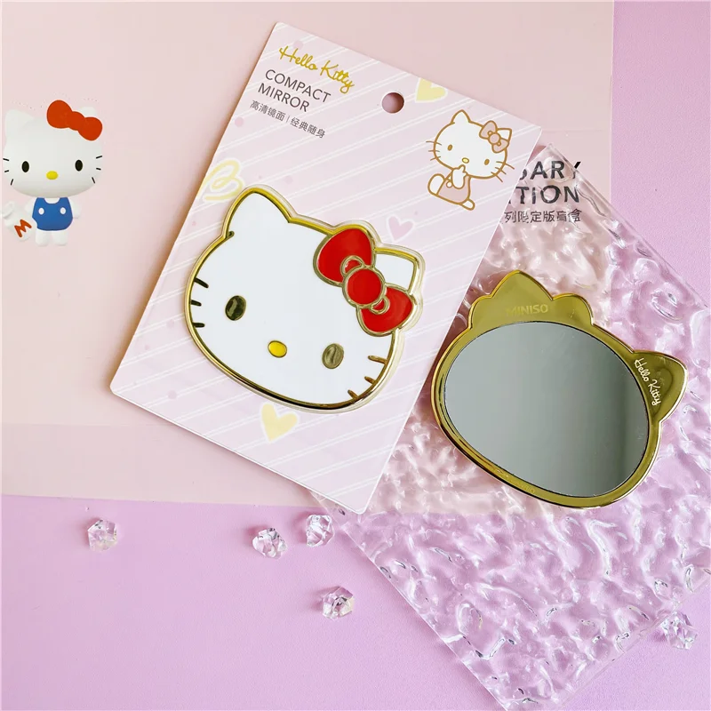 Hello Kitty Mirror Kawaii Classic Cartoon Single-Sided Makeup Hello Kitty Mirror Mini Cute Portable for Girl Birthday Present