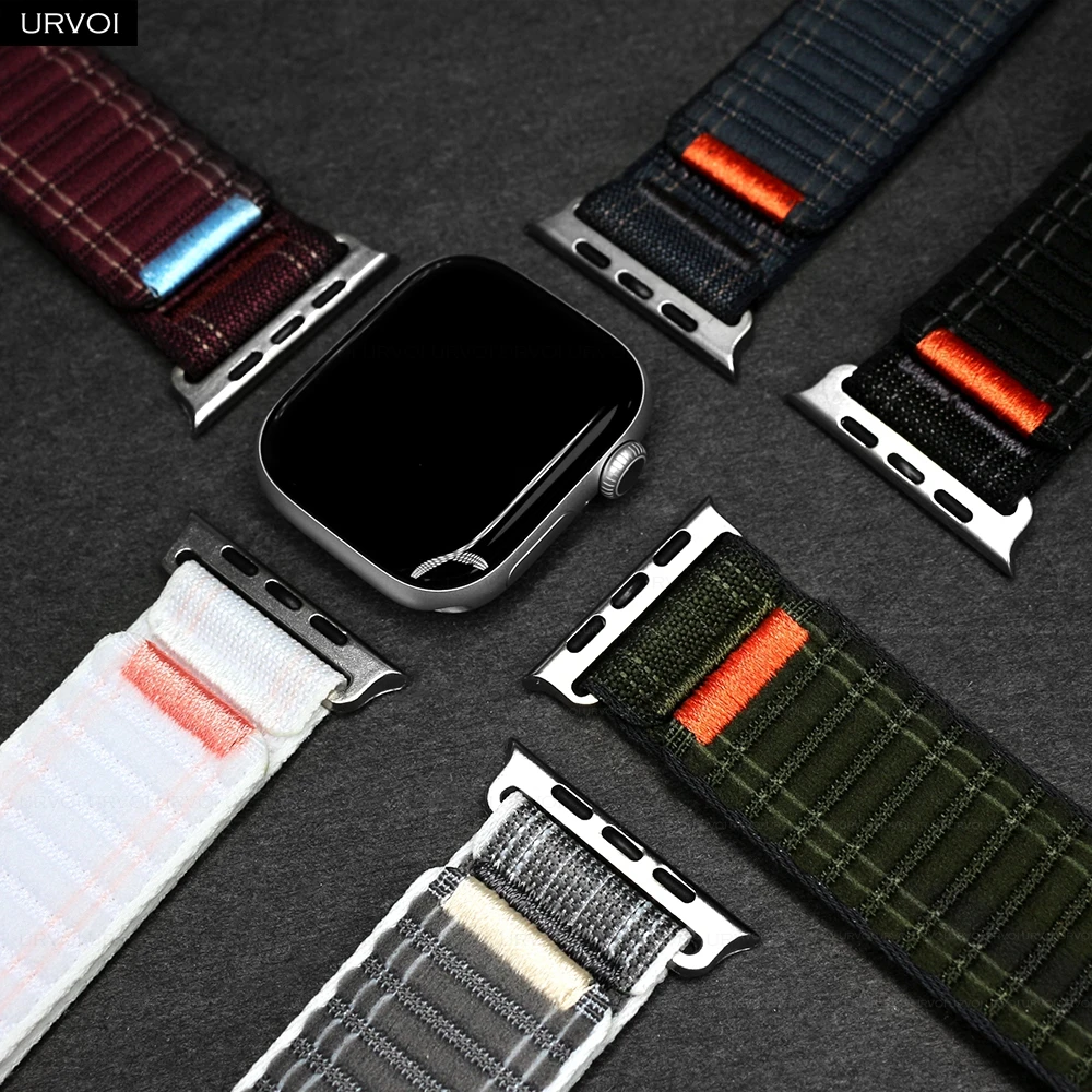 URVOI Band for Apple Watch Ultra 2 1 Series 10 9 8765 SE Wave Sport loop nylon strap wristband for iWatch hook and loop fastener