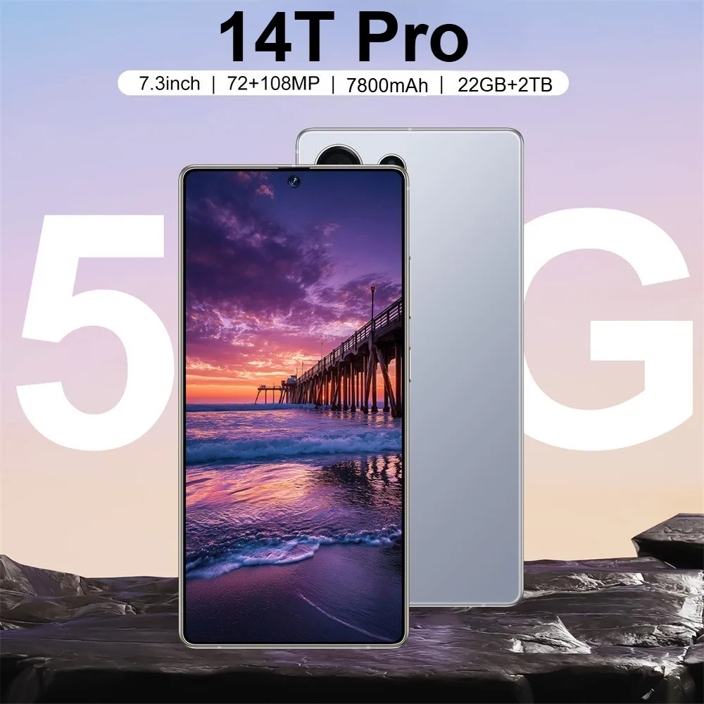 2026 Originele 14T Pro 7800mAh Mobiele Telefoons Android 22GB+2TB Mobiele Telefoons Globale Versie 7,3 inch 5G Dual SIM Smartphone