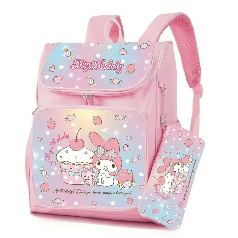 Anime Cartoon Hello Kitty Kuromi School Bags Backpack Satchel for Students Girls with Pencil Case for 3-10year Pink Pack