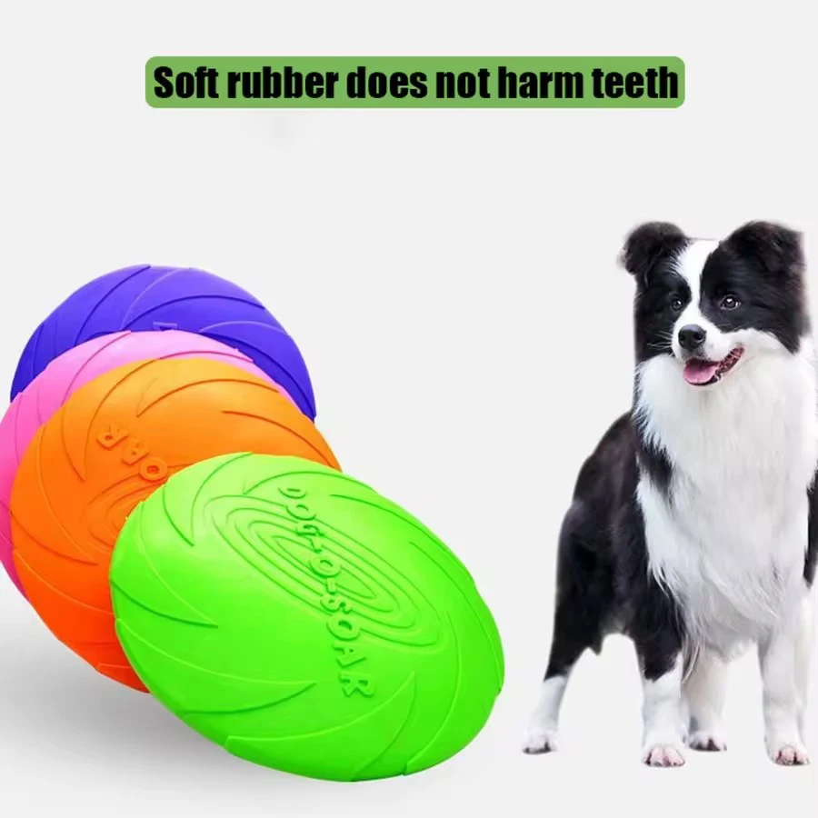 Großes Hundespielzeug aus goldenem Fell, fliegende Scheibe, TPR, weich, bissfest, leicht zu werfen, fliegende Scheibe für Hunde, Outdoor-Training, Hundezubehör