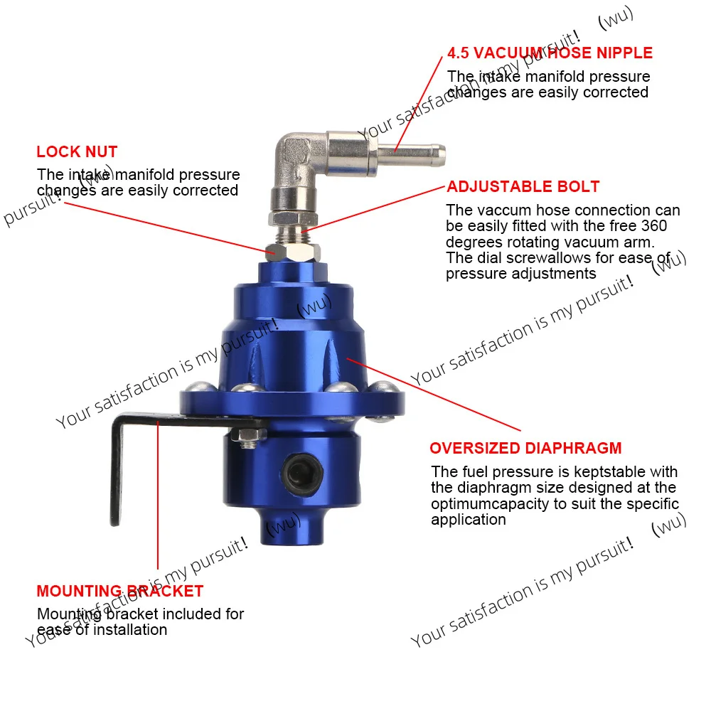 Adjustable fuel pressure regulator with dash kit 7 colors, aluminum
