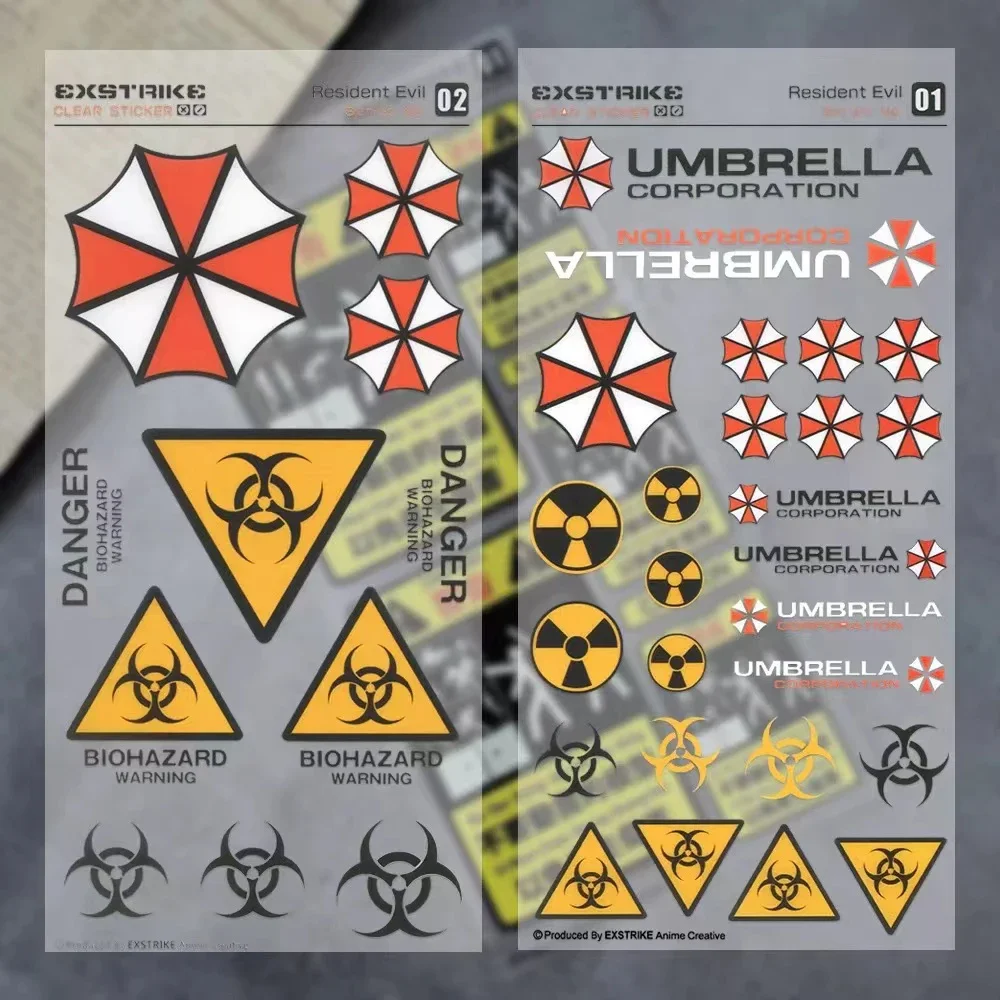 

Resident Evil Umbrella Logo Transparent Card Stickers Motorcycle Helmet Modified Decals Warning Peripheral Car Decoration