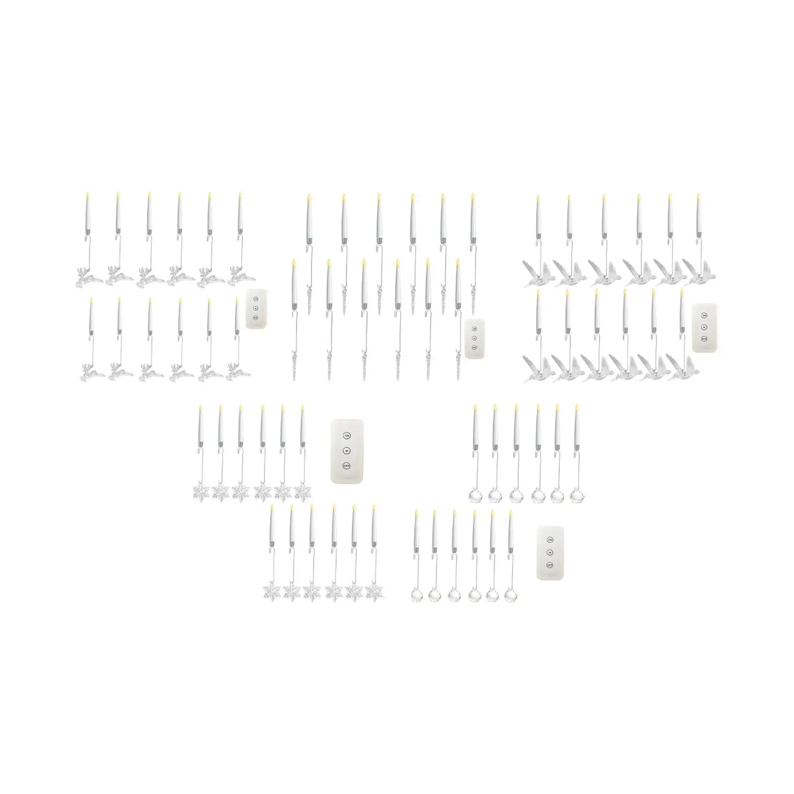 12 قطعة شموع شجرة عيد الميلاد ديكور شمعدانات LED دافئة شموع مستدقة قصيرة LED مع جهاز تحكم عن بعد للمنزل وغرفة النوم والمكتب والزفاف