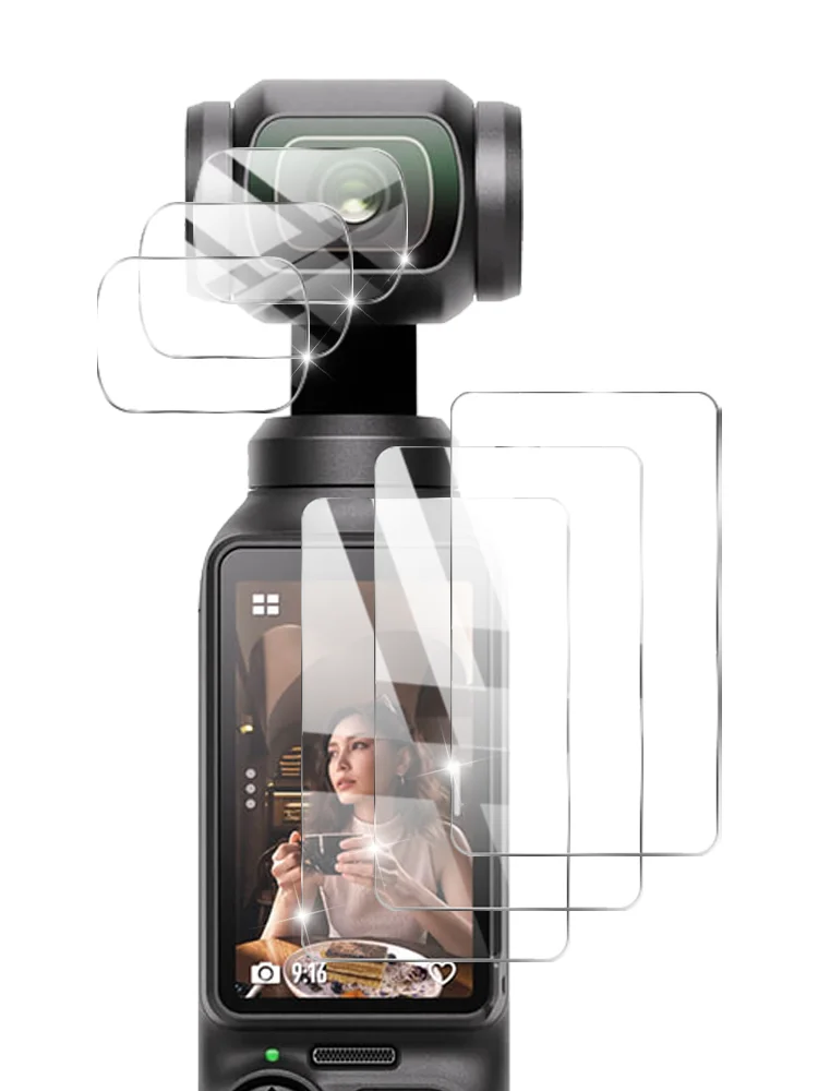 9h hd vidro temperado protetor de tela para dji osmo bolso 3, câmera lente proteção acessórios