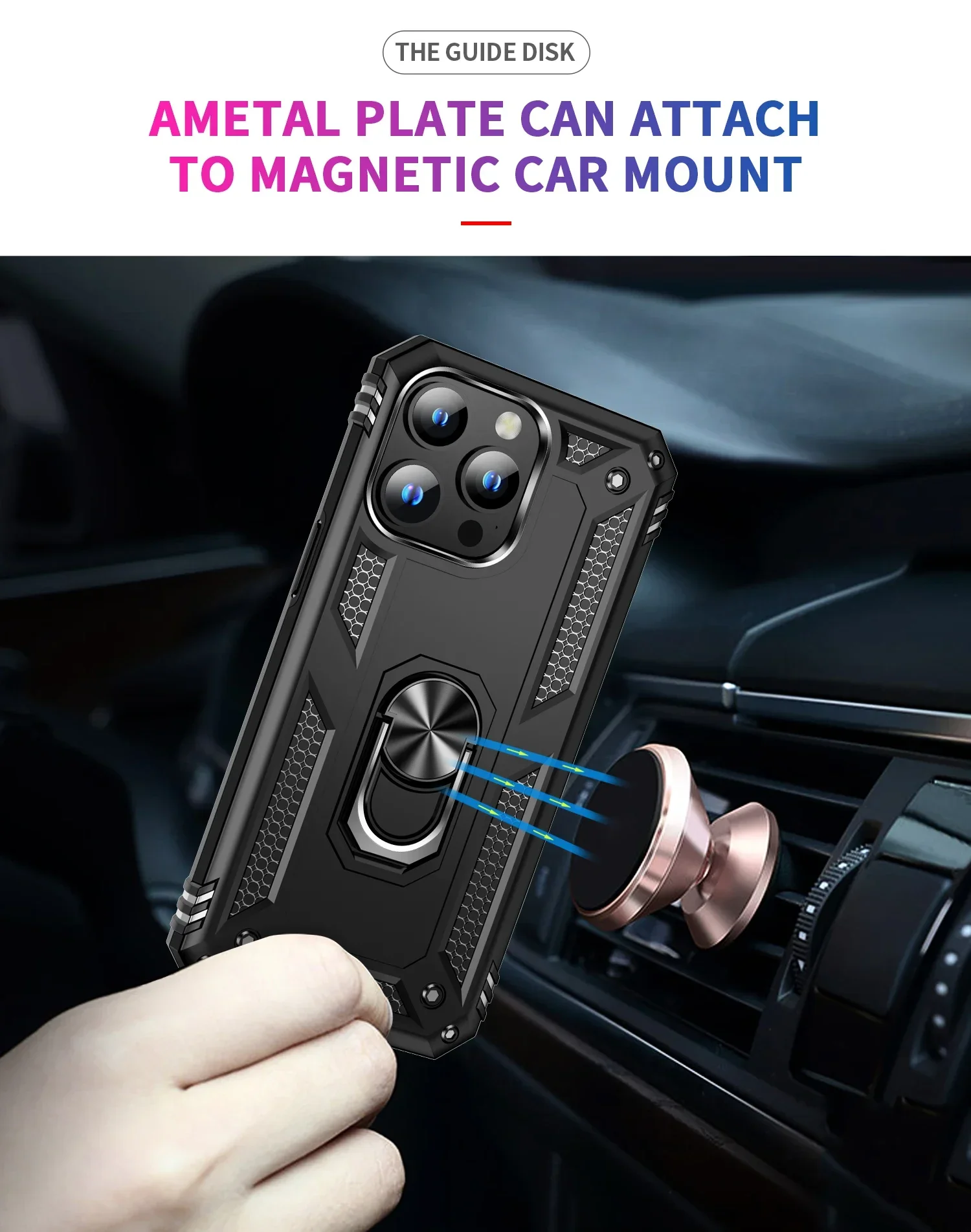 Ring Magnetic Plastic Holder Phone Case for IPhone 15 14 13 12 Mini 11 Pro Max X XR 7 8 Plus Fall Prevention Hard Shell Cover