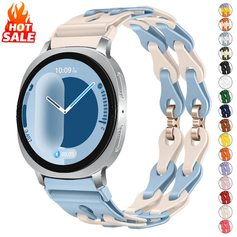 Hollow Silicone Strap for Samsung Galaxy Watch 8 40mm 44mm Band Women's Chain Bracelet for Galaxy Watch 8 Classic 46mm Wristband