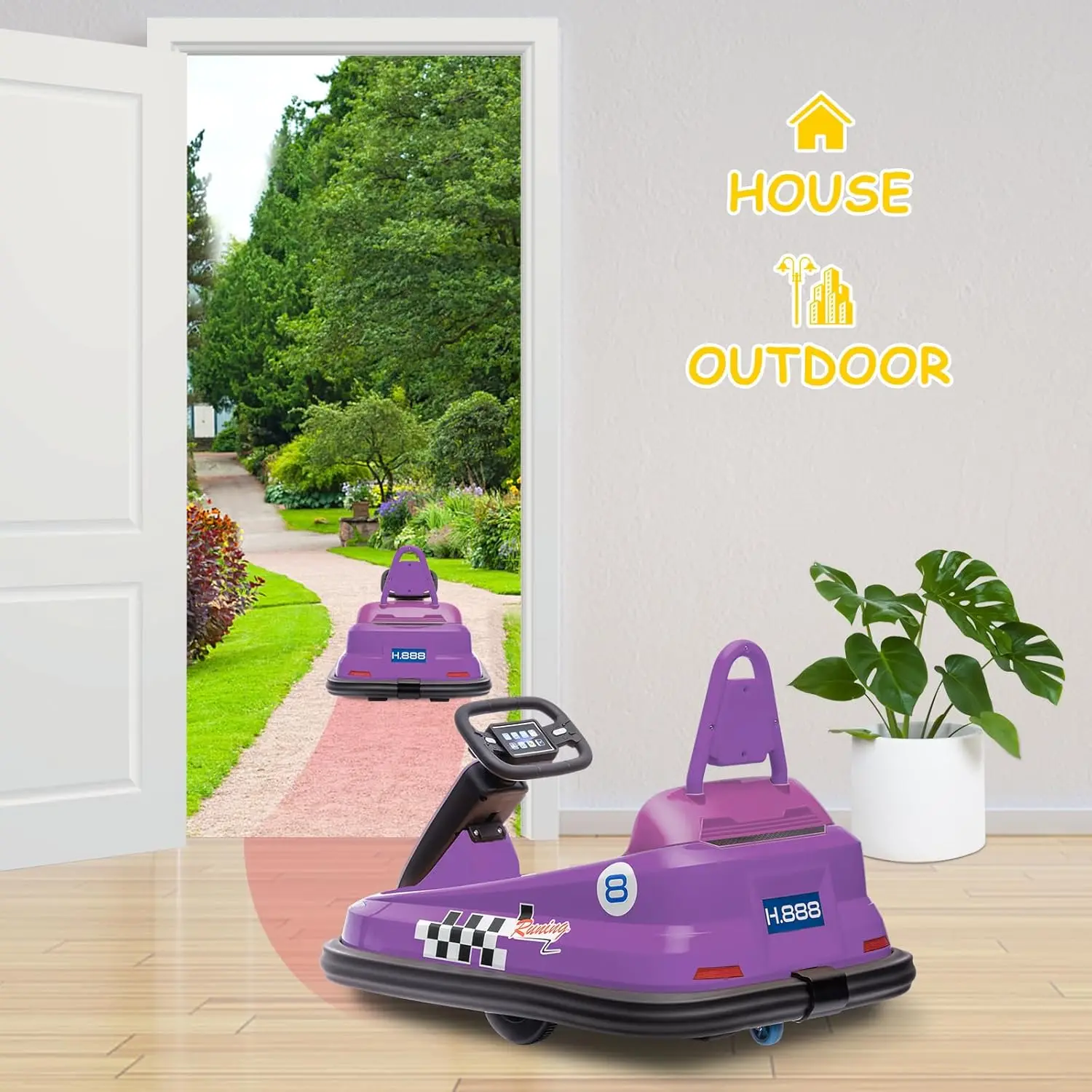 Coche de parachoques para niños pequeños, paseo eléctrico de 6 V con 360 °   Spin por 3-6 años, 2 velocidades, luces, música y bocina, cinturones de seguridad, regalos de juguete