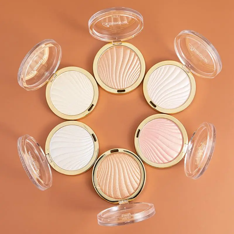 بودرة بيسيمون لتفتيح الوجه، بودرة مضغوطة بلون برونزي، مكياج مقاوم للماء وعالي اللمعان، بودرة لؤلؤية لتفتيح البشرة