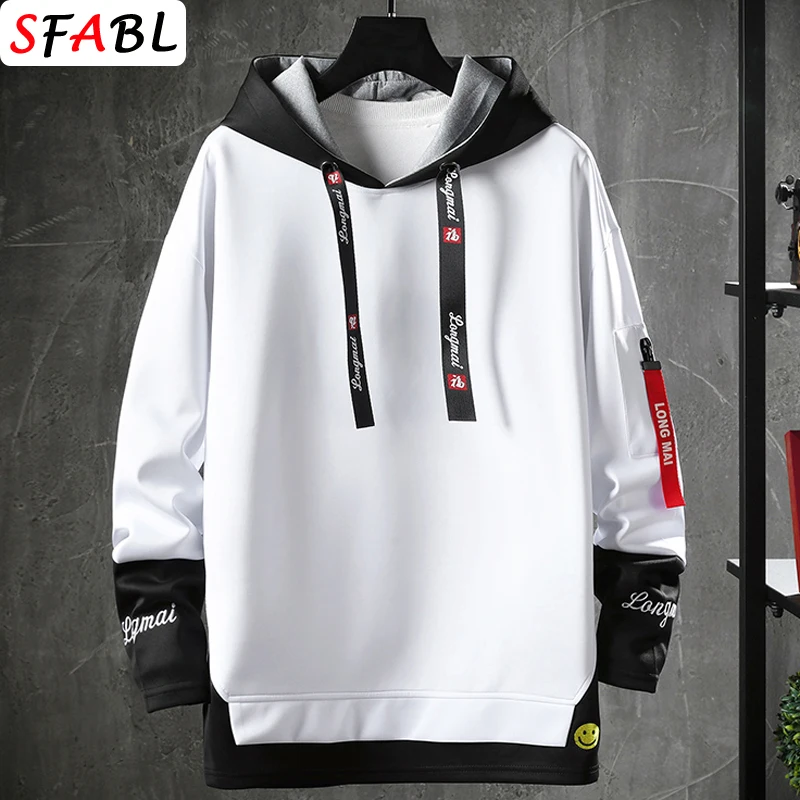 Hiphop Streetwear Mannen Sweatshirt Casual Mode Patchwork Heren Hoodies Ademende Heren Pullovers Persoonlijkheid Hoodies Voor Dames