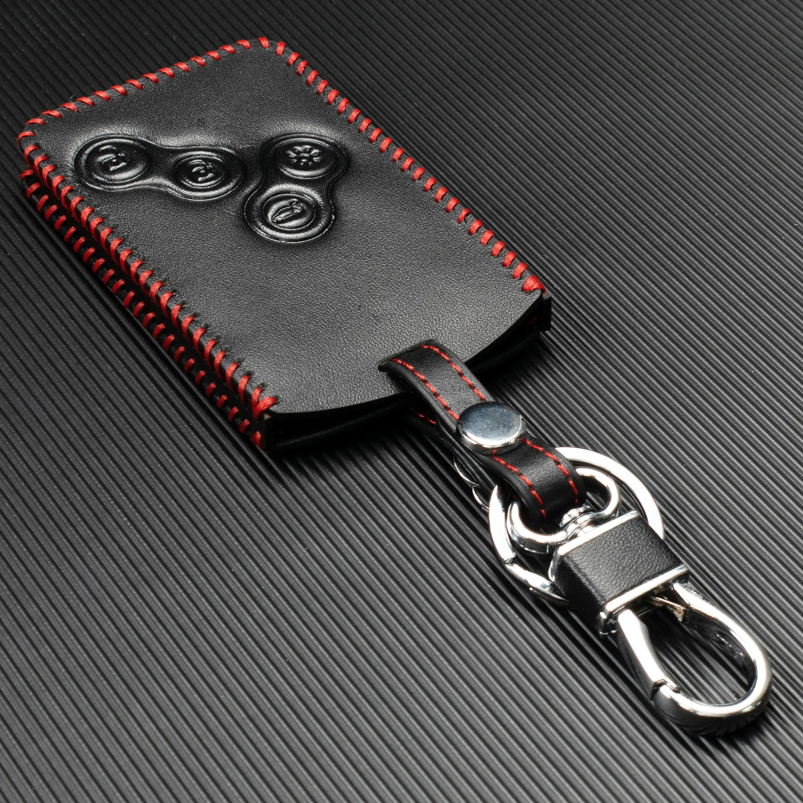 Leather Car Key Cover For Renault Koleos Captur Clio Megane Scenic Laguna Car Case Keychain Key Shell Holder Remote Fob 4 Button
