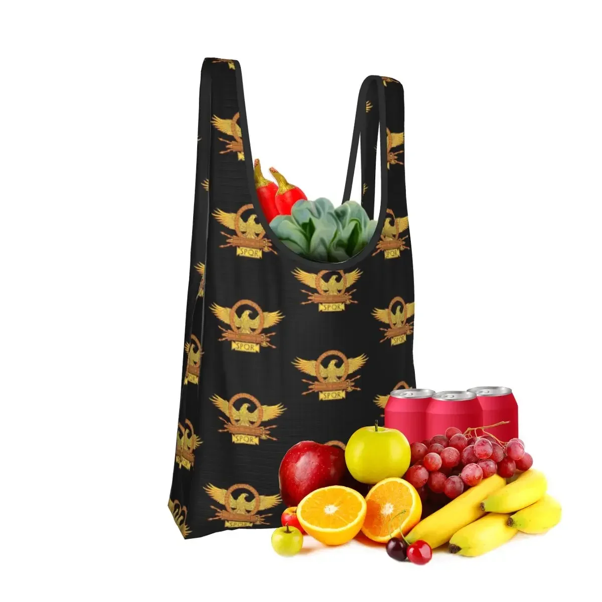 Ancient Rome SPQR Eagle Standard Portable Tote Shopping Bags Large Capacity Shopper Bag Groceries Handbag Shoulder Bag