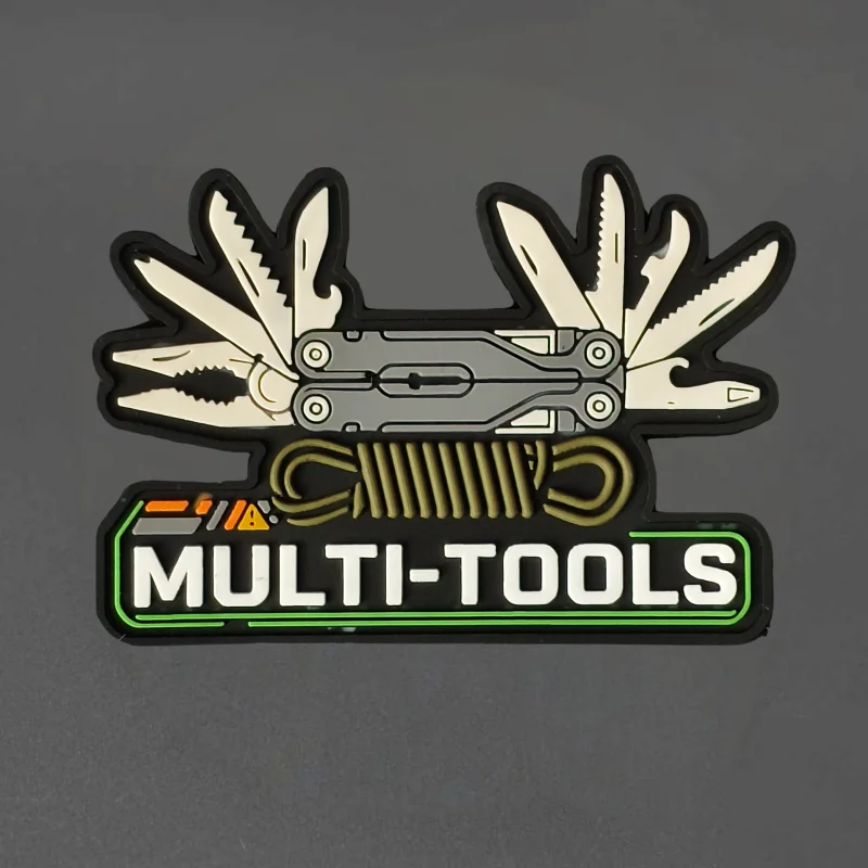 Image of Multifunktionale PVC-Patches: Mini-Werkzeug, Taktischer Klettverschluss, Rucksack-Morale-Aufnäher, DIY-Aufkleber für Kleidung
