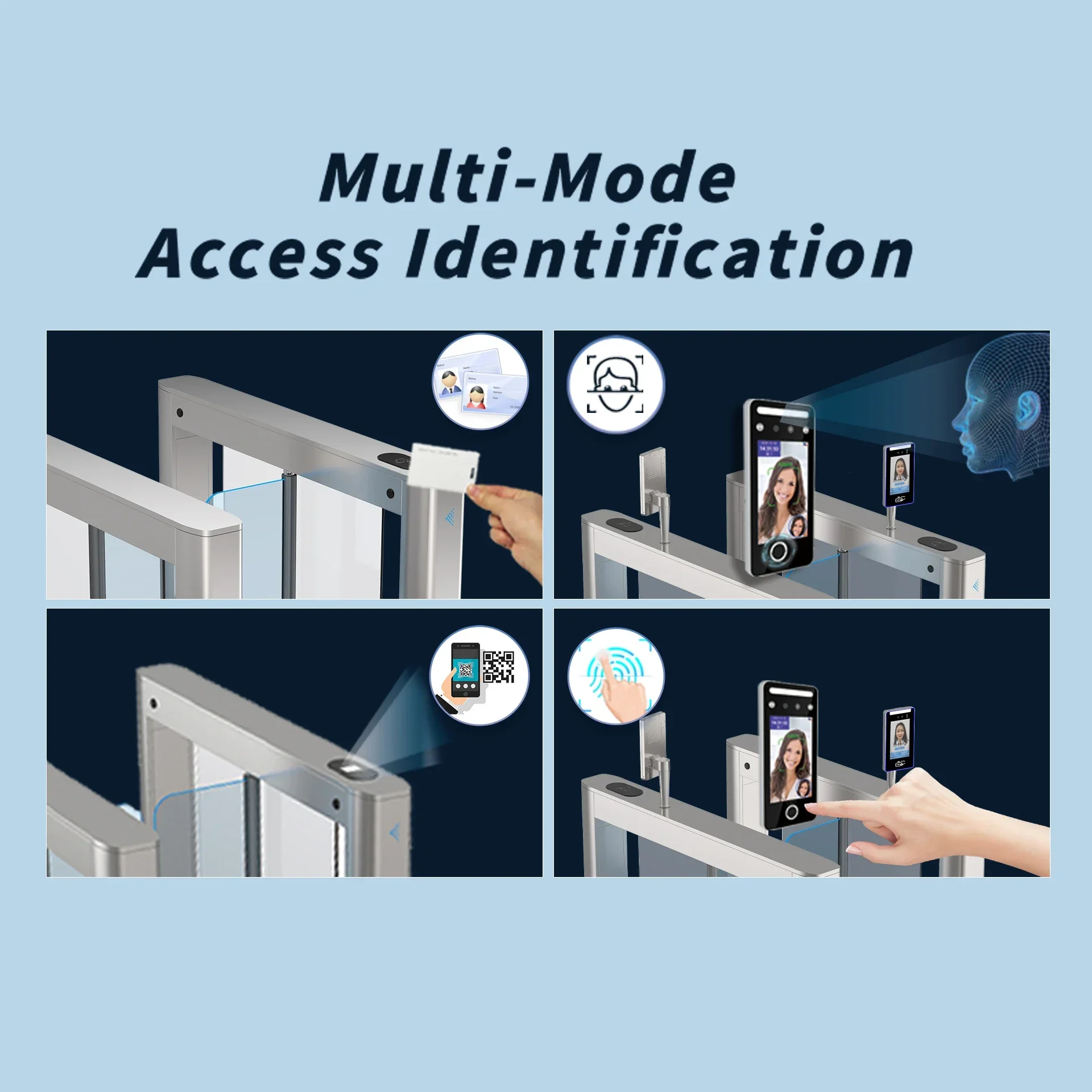 Outdoor Waterproof Function Gate Smart Card Supermarket Barrier Automatic Opening Swing Turnstile Access Control System