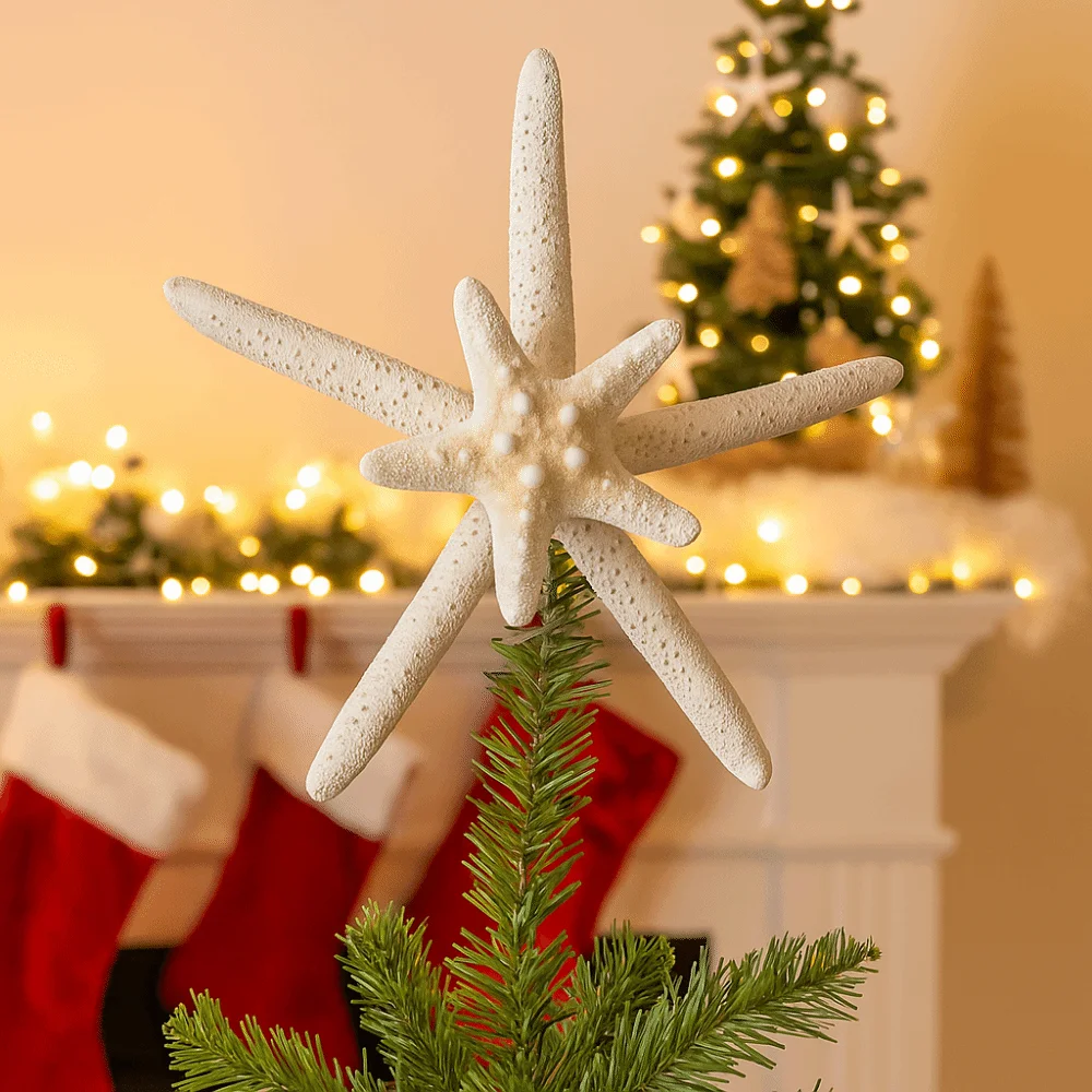 

Iron Festive Starfish Decor Handmad Display Star Treetop Decorations DIY Classic Design Starfish Treetop Ornament Children Toys