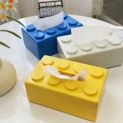 1pc Block Design Tissue Box Napkin Dispenser Container Bathroom Storage Box Living Room Bedroom Home Decor Bathroom Accessories